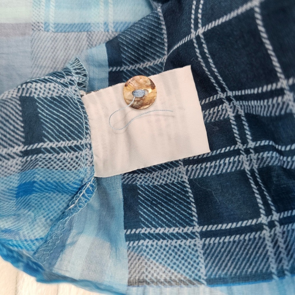 Johnny Was Blue Embroidered Button-Down Shirt - Picture 11 of 13